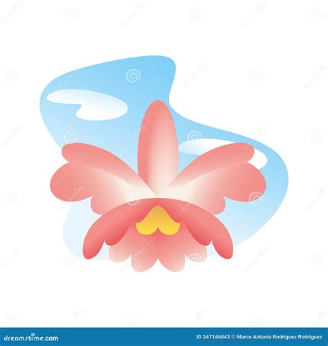 Isolated Orchid Icon Colombian National Flower Vector Stock Vector