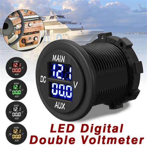 Dc10 30v Dual Voltmeter Led Digital Display Gauge Battery Panel Boat