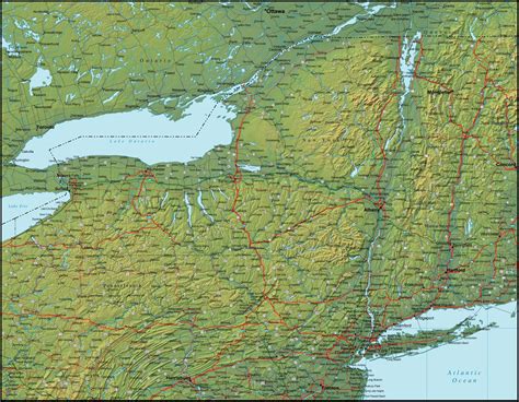 Map Of New York And The Surrounding Region