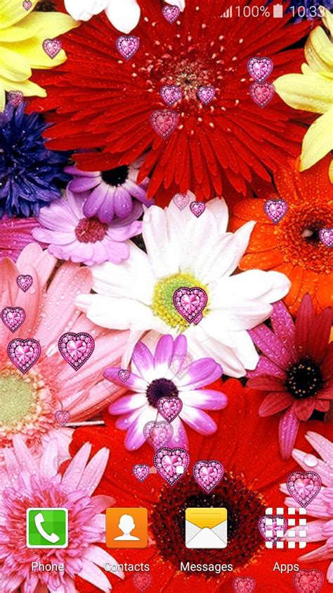 Enjoy having phone background filled with blossoming flowers. Flowers Live Wallpapers