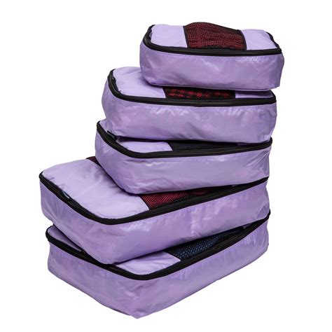 Travelwise Packing Cube System Durable 5 Piece Weekender Set Lavender