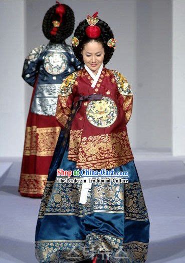 Ancient Korean Palace Empress Costumes And Wig Set Korean Outfits
