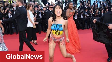 Naked Woman Disrupts Cannes Red Carpet To Protest Against Sexual