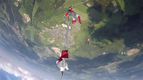Skydive Fail Hard Premature Opening While Separating Youtube