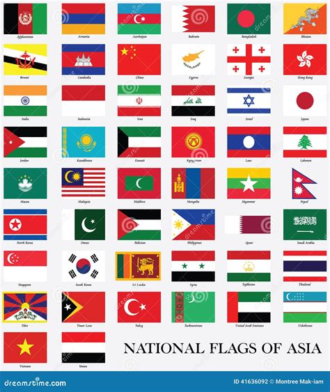 Bandiere Nazionali Dellasia Fotografia Stock Immagine 41636092