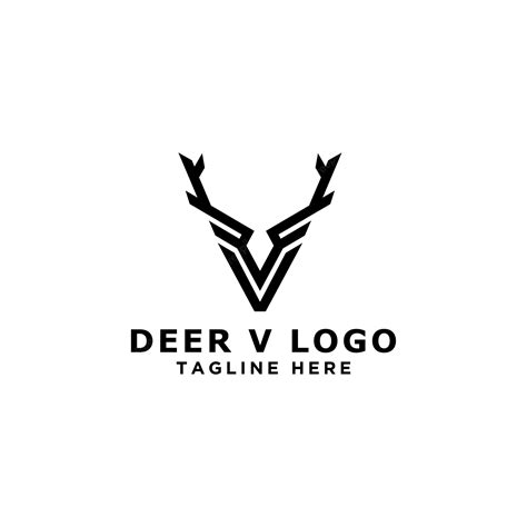 Premium Vector Template Simple Deer Logo Initials V Linear Force