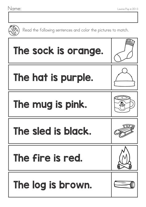 Worksheet For Reading The Words In English With Pictures On It And An
