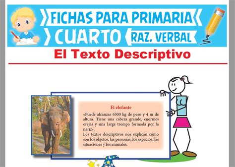Ejemplos Actividades De Textos Descriptivos Para Niños De Primaria