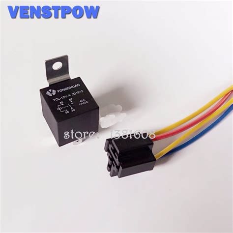1set Auto Relay And Socket 4 Pin 40a Waterproof Relay Automotive Relay
