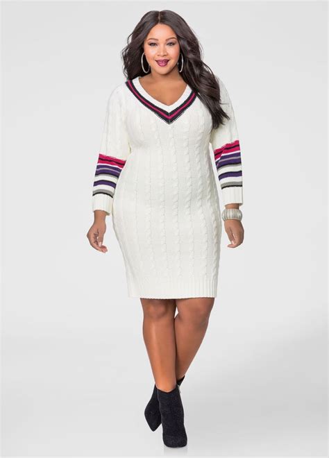 V Neck Sweater Dress Plus Size Goodly Portal Fonction