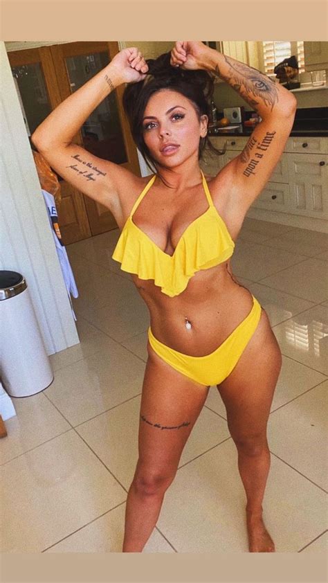 Jesy Nelson Unleashes Cleavage In Teeny Yellow String Bikini After