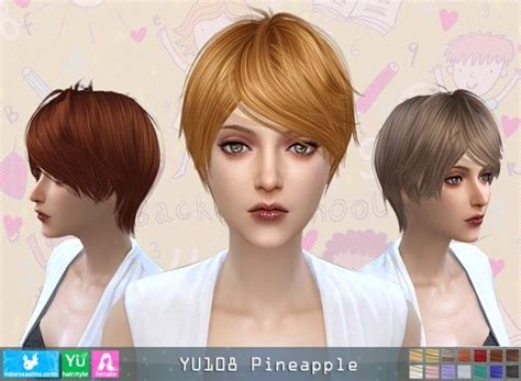 Newsea Yu 108 Pineapple Donation Hairstyle For Her Sims 4 Downloads
