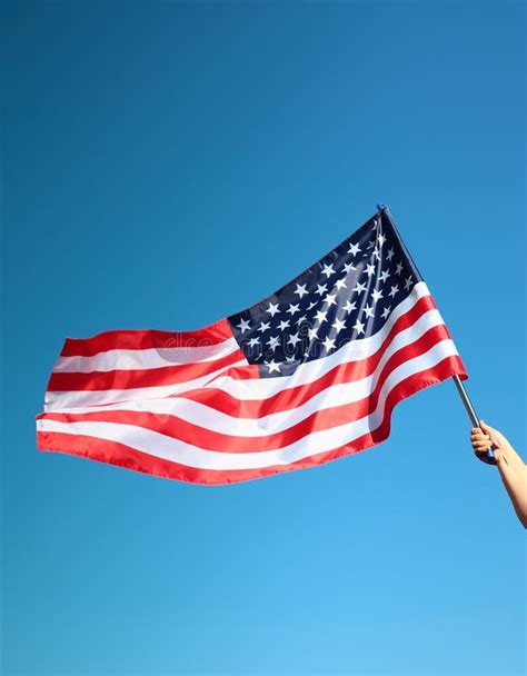 Hand Holding American Flag Stock Image Image Of Hand 43571053