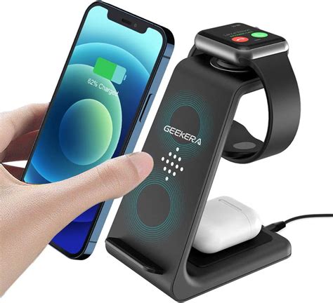 Geekera Wireless Charger 3 In 1 Wireless Charging Stand Dock For Apple