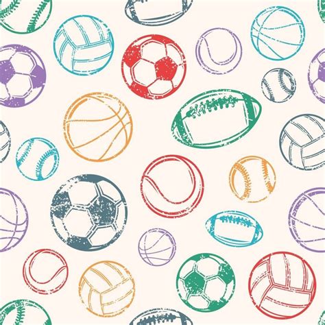 Papel De Parede Bola Bolas Esporte Volei Futebol Nude Quarto Infantil