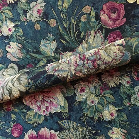 Moody Vintage Floral Tapestry Weave Upholstery Fabric 56 By The Yard