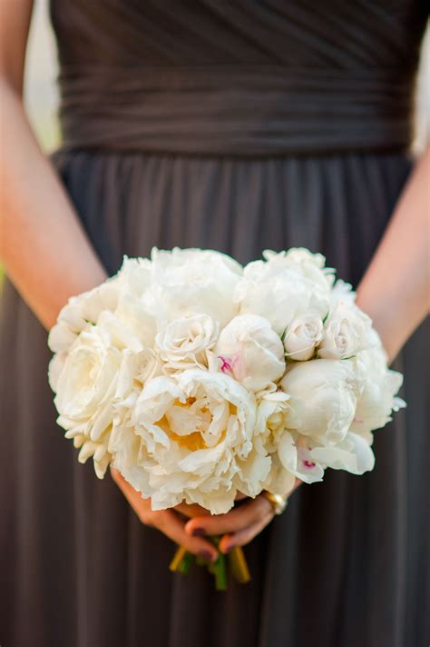 White Peony Bridesmaid Bouquet