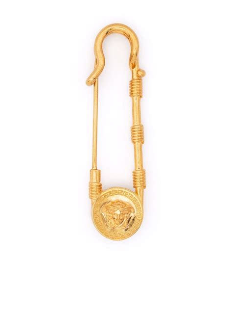 Versace Medusa Safety Pin In Gold Modesens