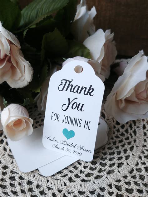 Thank You Bridal Shower Favour Tags Custom Gift Tags Favor Tags