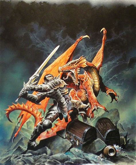 Dungeons And Dragons Red Dragon In Greg Obaugh S Original Cover Paintings And Commissions