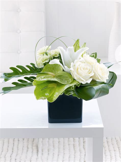 Anthurium Lily And Rose Arrangement White Flower Arrangements