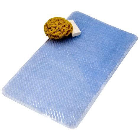 What are some popular features for bath mats? SlipX 14 in. x 26 in. Grassy Bath Mat in Clear-05860-1 ...