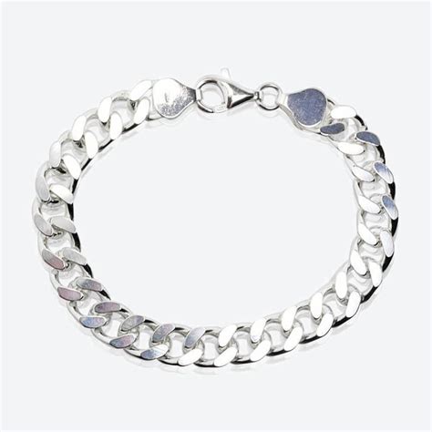 Trendy, timeless, and beautifully economical, sterling silver lets you shop new bracelet designs made to last. Sterling Silver Men's Curb Bracelet