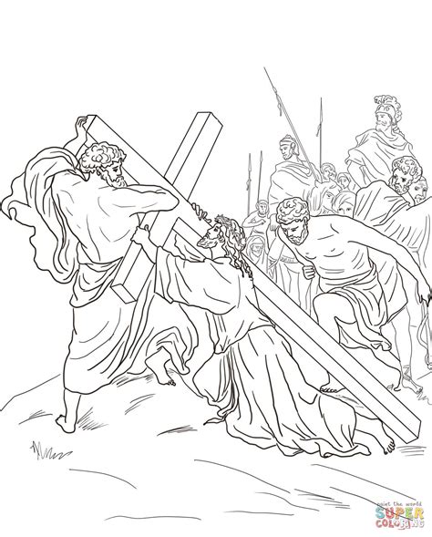 Jesus Carrying Cross Drawing At Getdrawings Free Download