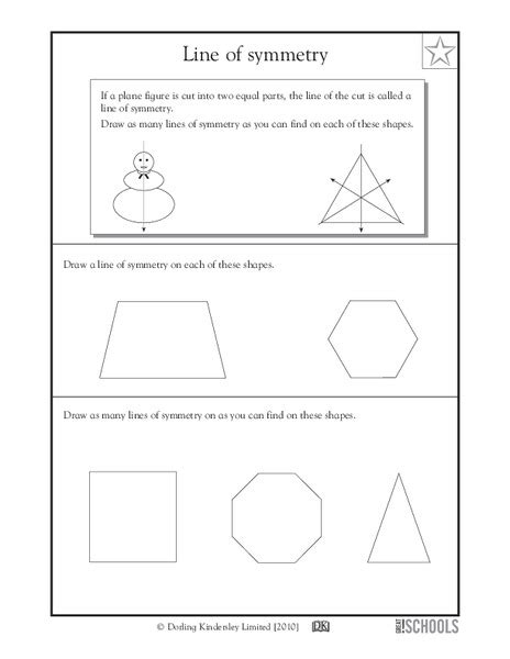 Line Of Symmetry Worksheet For 3rd 4th Grade Lesson Planet