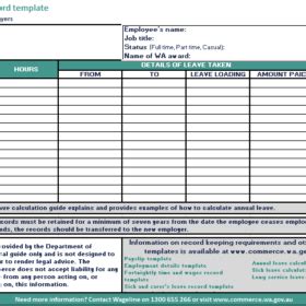 1, sample annual leave spreadsheet. Employee Annual Leave Record Sheet Templates | 7+ Free ...