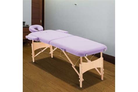 Homcom Portable Folding Massage Table 2 Sections Purple Wowcher
