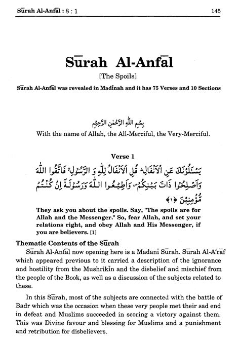You can access all of these resources for from our site. Surah Al-Anfal 8:1-1 - Maariful Quran - Maarif ul Quran ...