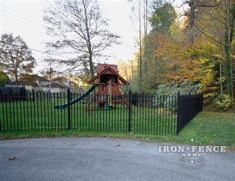 5ft Tall Wrought Iron Fence In Classic Style Surrounding A Play Area