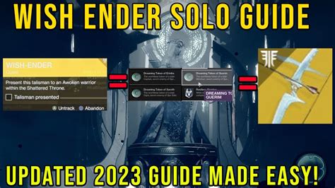 How To Get Wish Ender In Destiny 2 Lightfall 2023 Solo Present