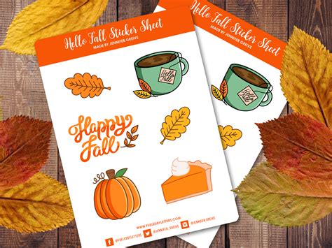Hello Fall Sticker Sheets By Jennifer Greive On Dribbble