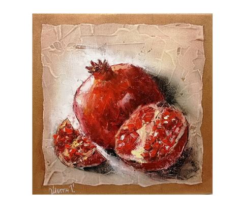 Pomegranate Oil Painting Original Wall Painting Pomegranate Etsy
