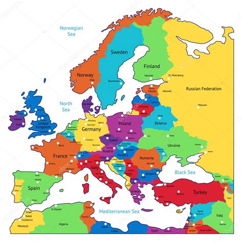 Mehrfarbige Landkarte Europas — Stock Vektorgrafik © Ildogesto 2790428