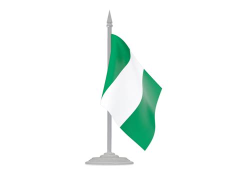 Flag With Flagpole Illustration Of Flag Of Nigeria