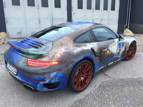 Porsche 911 Turbo Gets Rusty Wrap Salutes Barn Find Time Travelers