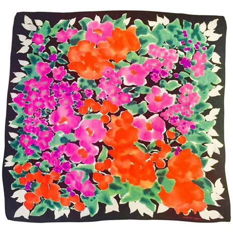Emanuel Ungaro Bold Floral Print Silk Jaquard Shawl At 1stdibs