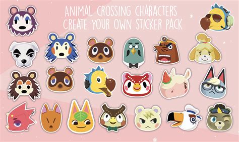 Animal Crossing Sticker Pack Character Heads Create Your Own Etsy