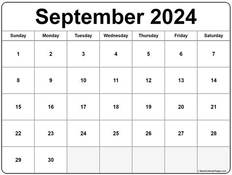 September 2024 Calendar Free Printable Calendar