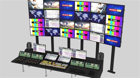 3d Model Tv Control Room Setup Vr Ar Low Poly Cgtrader