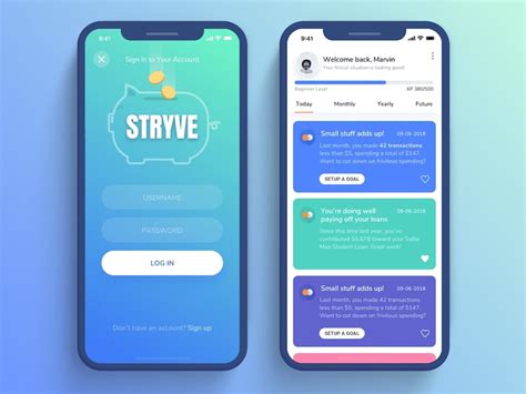 20 Fresh Inspirational Mobile Ui Design Examplestemplates On Dribbble