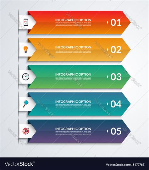 Arrow Infographic Template With 3 Steps Royalty Free Vector