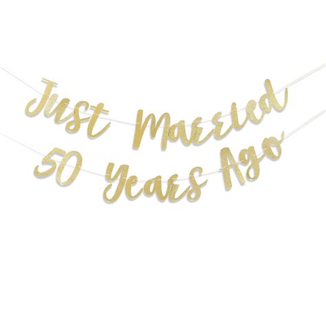 Buy Just Married 50 Years Ago Banner Wedding Anniversary Banner We