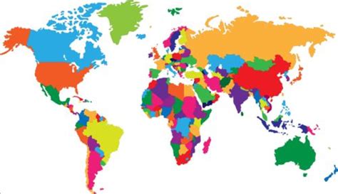 Simple Color World Map Vector 01 Free Download
