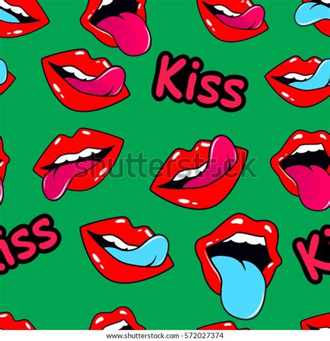 Female Lips Mouth Kiss Smile Tongue Stock Vector Royalty Free