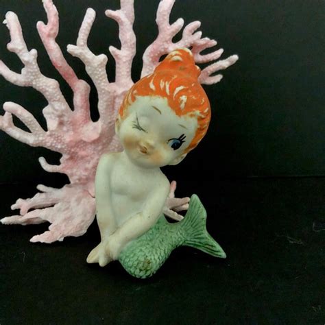 Kenmar Vintage Mermaid Figurine With Ariel Do Figurines Mermaids Retro