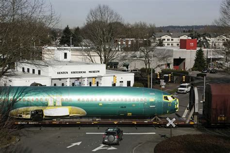 Boeing 737 Fuselages Are Delivered By Train To A Boeing Manufacturing